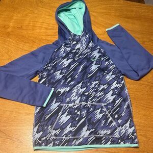 Nike Kids Blue and Gray Patterned Hoodie
